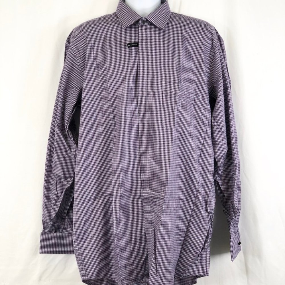 STACY ADAMS Mens Square Purple Dress Shirt